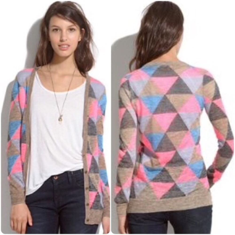 Madewell Fairweather harlequin cardigan M